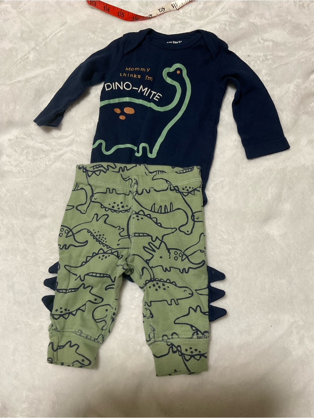 Carter's Navy & Green Dino-Mite Baby One-Piece Set
